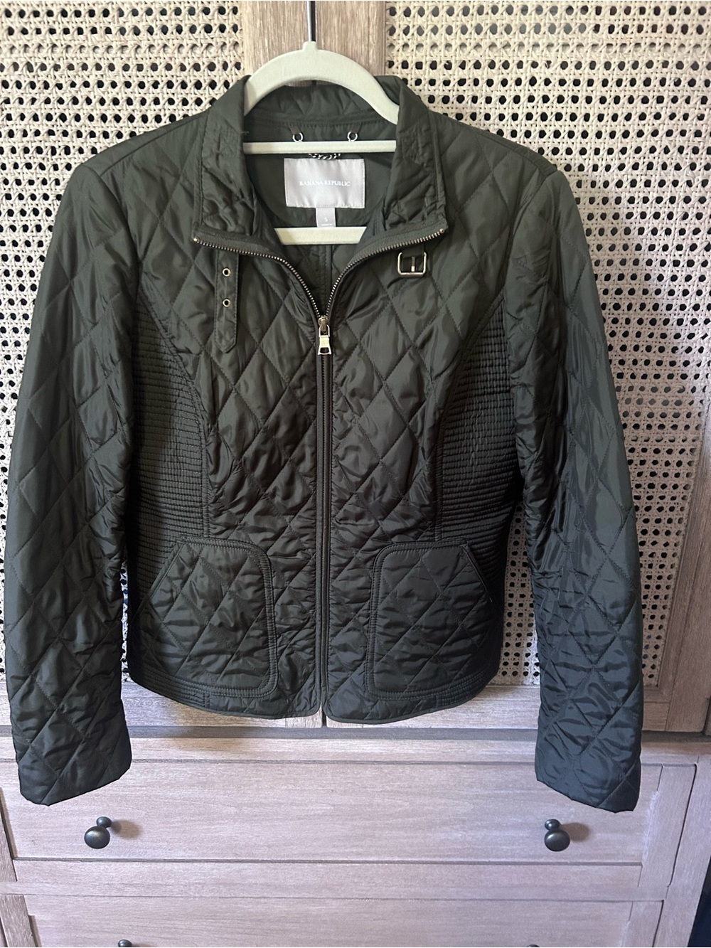 Banana Republic Quilted Olive Green Puffer Jacket